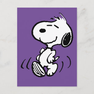 Carte Postale cacahuètes Snoopy Happy Smile Dance