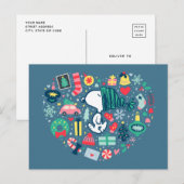 Carte Postale cacahuètes | Snoopy Holiday Happiness Heart (Devant / Derrière)
