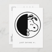 Carte Postale cacahuètes | Snoopy Je Dis Salut (Devant / Derrière)