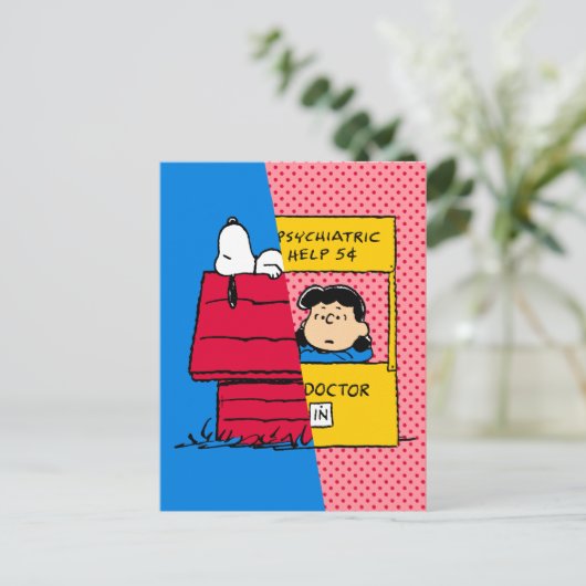 Carte Postale cacahuètes | Snoopy & Lucy Half & Half (Debout devant)