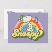 Carte Postale cacahuètes | Snoopy Music Arc en ciel (Devant / Derrière)