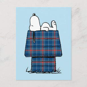 Carte Postale cacahuètes   Snoopy Plaid Flannel Holiday Dog Hous