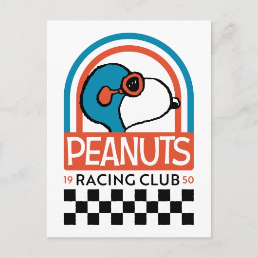 Carte Postale cacahuètes | Snoopy Racing Club (Devant)