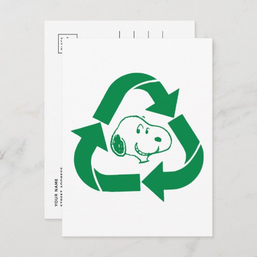 Carte Postale cacahuètes | Snoopy Recycle Reuse (Devant / Derrière)