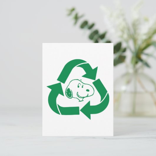 Carte Postale cacahuètes | Snoopy Recycle Reuse (Debout devant)
