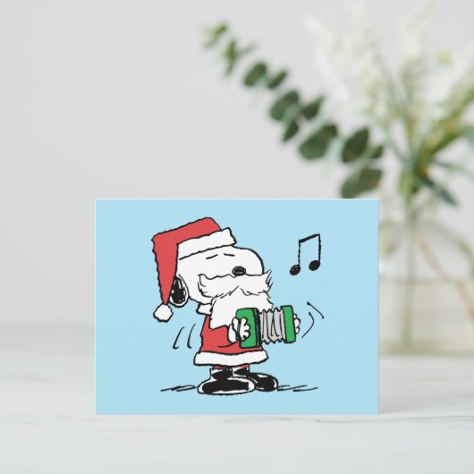 Carte Postale cacahuètes | Snoopy Santa Claus Accordian (Debout devant)