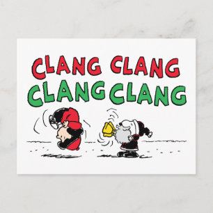 Carte Postale cacahuètes Snoopy Santa Claus & Lucy