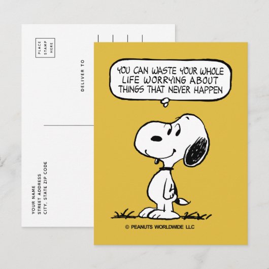 Carte Postale cacahuètes | Snoopy Vous ne pouvez pas regarder to (Devant / Derrière)