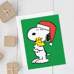 Carte Postale cacahuètes | Snoopy & Woodstock<br><div class="desc">Célébrez les vacances et votre amour des cacahuètes avec ce design mignon avec Snoopy Santa Claus et Woodstock.</div>