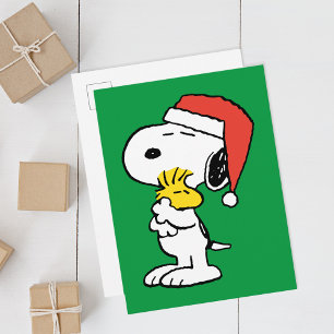 Carte Postale cacahuètes   Snoopy & Woodstock