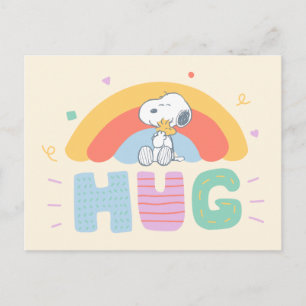 Carte Postale Cacahuètes Snoopy & Woodstock Câlin