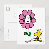 Carte Postale cacahuètes | Snoopy & Woodstock Flower (Devant / Derrière)