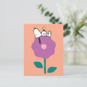 Carte Postale cacahuètes | Snoopy & Woodstock Flower Whististle (Debout devant)