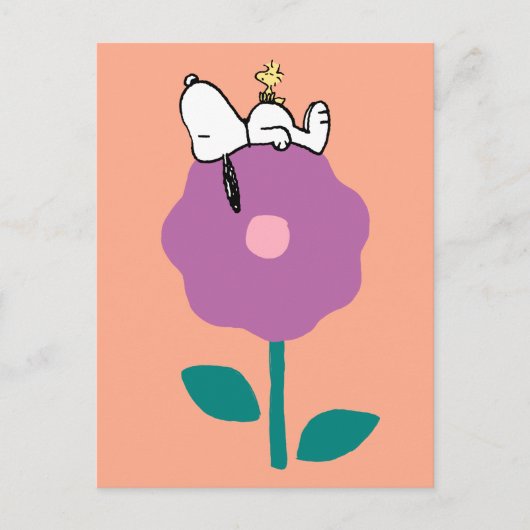 Carte Postale cacahuètes | Snoopy & Woodstock Flower Whististle (Devant)