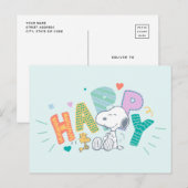 Carte Postale cacahuètes | Snoopy & Woodstock Happy (Devant / Derrière)