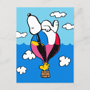 Carte Postale cacahuètes   Snoopy & Woodstock Hot Air Balloon