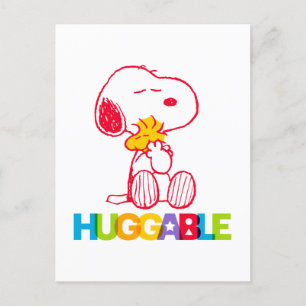 Carte Postale cacahuètes   Snoopy & Woodstock Huggable