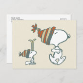 Carte Postale cacahuètes | Snoopy & Woodstock Ski Trip (Devant / Derrière)
