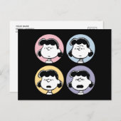 Carte Postale cacahuètes | Visages de Lucy (Devant / Derrière)