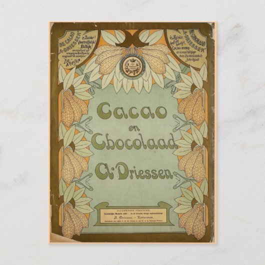 Carte Postale Cacao en Chocolaad Dutch Chocolate 1900 (Devant)