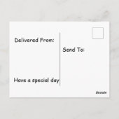 Carte Postale cacatoès perché sur des ballons de gâteau d'annive (Dos)