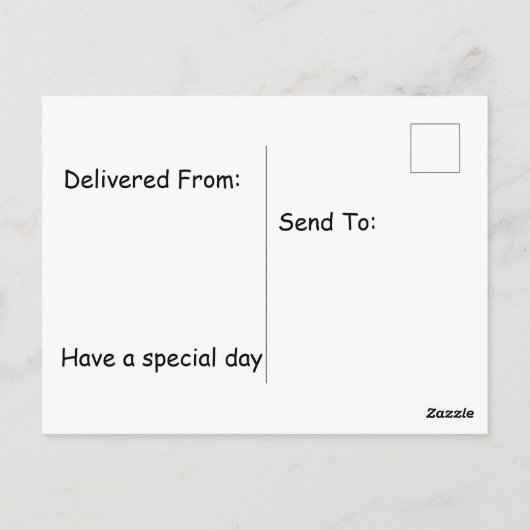 Carte Postale cacatoès perché sur des ballons de gâteau d'annive (Dos)