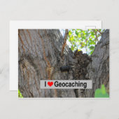 Carte Postale Cache de hangar d'arbre : géocaching (Devant / Derrière)