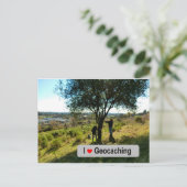 Carte Postale Cache du cintre de l'arbre dans Geocaching (Debout devant)