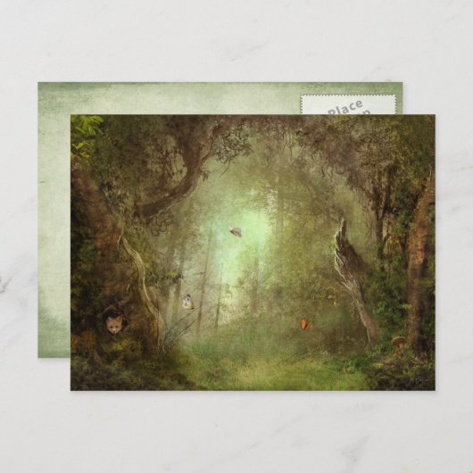 Carte postale cachée de verger de Fox (Devant / Derrière)