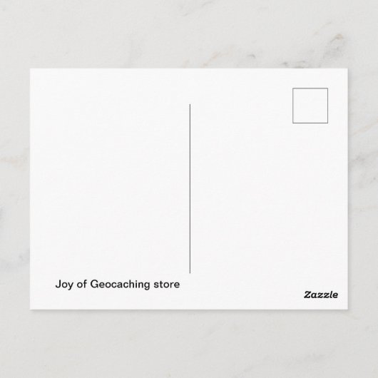 Carte Postale Cachet de boîte en bois : Géocaching (Dos)