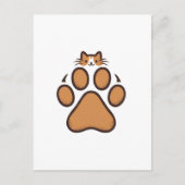Carte Postale Cachet de chat mignon en Empreinte de patte - Illu (Devant)