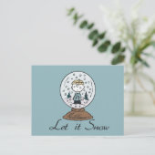 Carte Postale Cachou | Boule de neige Charlie Brown (Debout devant)