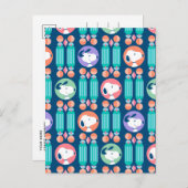 Carte Postale Cachou | Snoopy Déco Dreams Motif Bleu Foncé (Devant / Derrière)