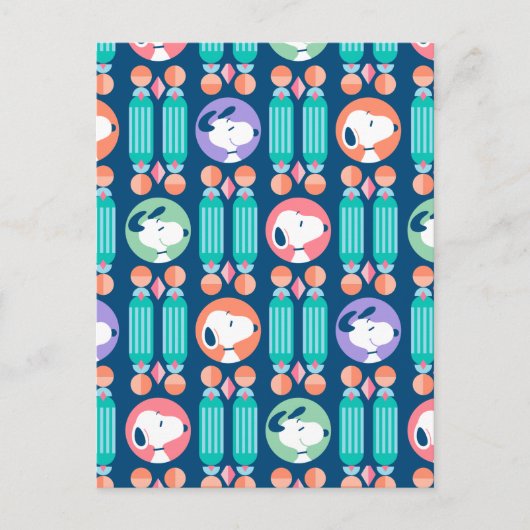 Carte Postale Cachou | Snoopy Déco Dreams Motif Bleu Foncé (Devant)