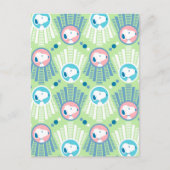 Carte Postale Cachou | Snoopy Mint Green Deco Dreams Pattern (Devant)