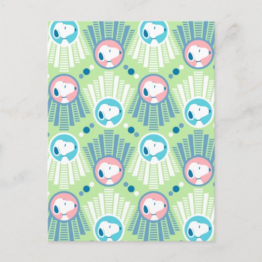 Carte Postale Cachou | Snoopy Mint Green Deco Dreams Pattern (Devant)