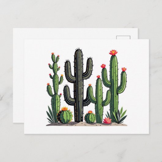 Carte Postale Cacti (Devant / Derrière)