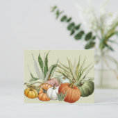 Carte Postale Cactus à citrouille et plantes aériennes Aquarelle (Debout devant)