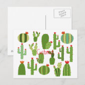 Carte Postale Cactus à fleurs rouges agrafés Plantes Thunder_Cov (Devant / Derrière)
