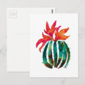 Carte Postale Cactus Art Orange (Devant / Derrière)