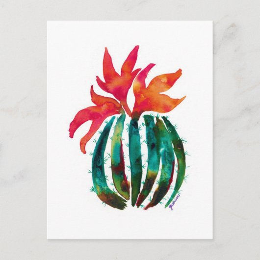 Carte Postale Cactus Art Orange (Devant)