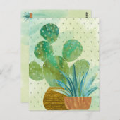 Carte Postale Cactus d'aquarelle monogramme tous les jours (Devant / Derrière)