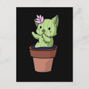 Carte Postale Cactus de chat mignon jardinage Chaton mignon