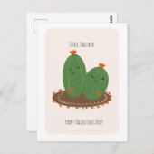 Carte Postale Cactus Doodle Saint-Valentin  (Devant / Derrière)