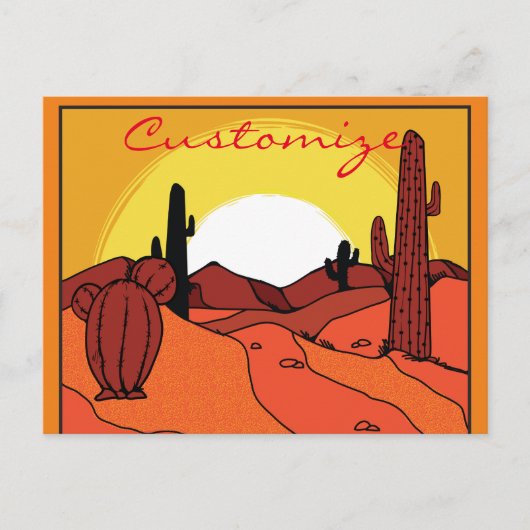 Carte Postale Cactus du désert Sunset Thunder_Cove (Devant)