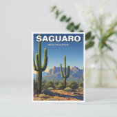 Carte Postale Cactus du Parc national du Saguaro Souvenir (Debout devant)