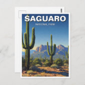 Carte Postale Cactus du Parc national du Saguaro Souvenir (Devant / Derrière)