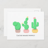 Carte Postale Cactus en pot - Cactus fait la perfection (Devant / Derrière)
