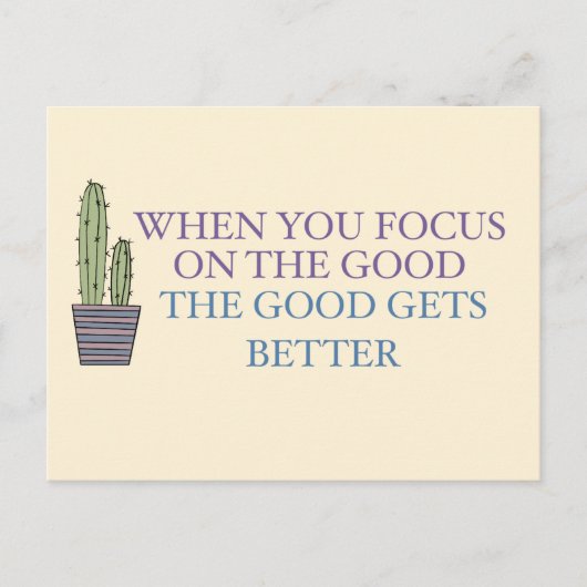 Carte Postale Cactus et devis positif  (Devant)