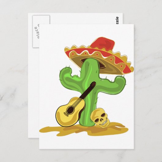 Carte Postale Cactus mexicain (Devant / Derrière)